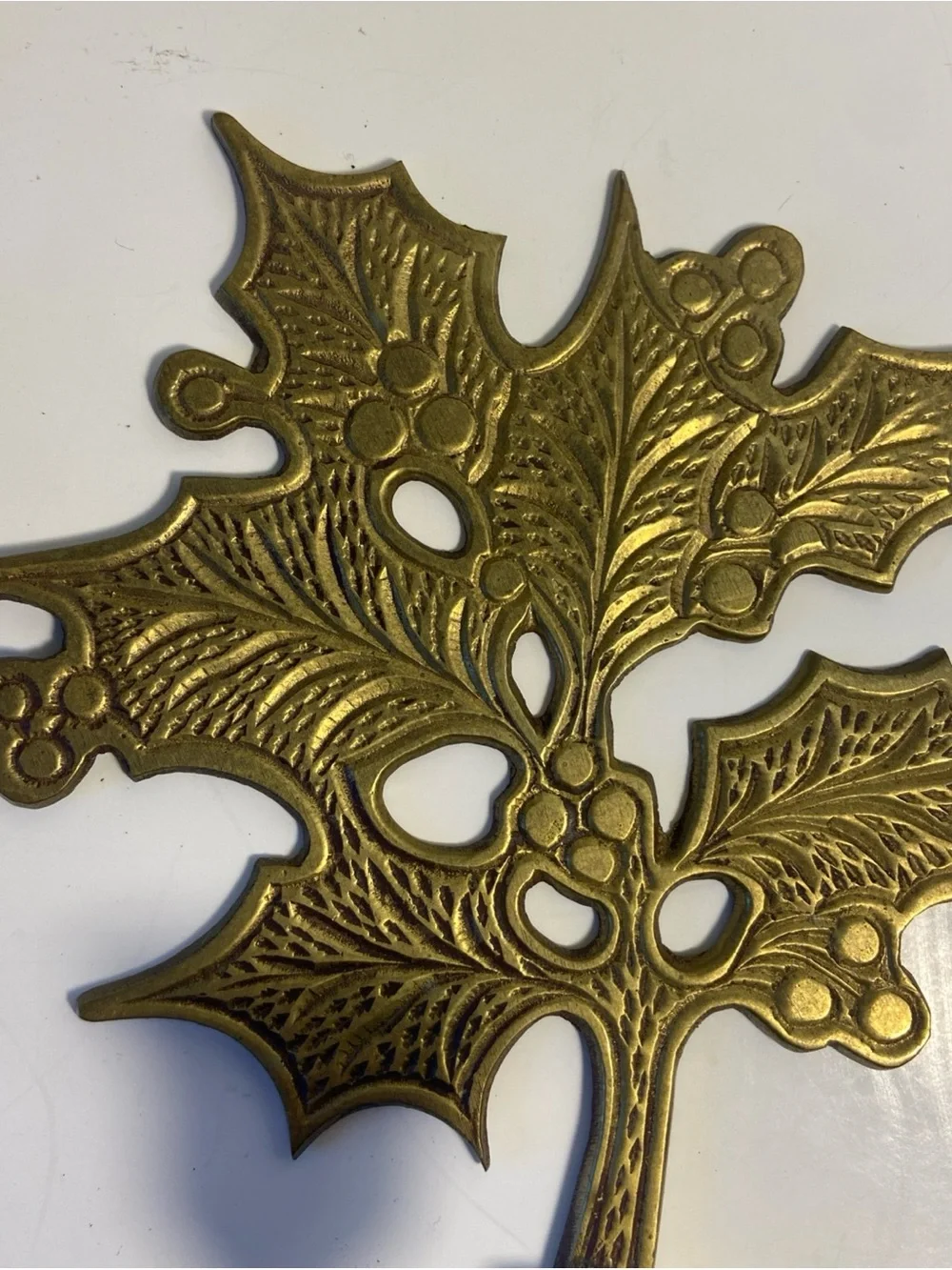 Brass Leaf Wall Candle Sconces - Pair